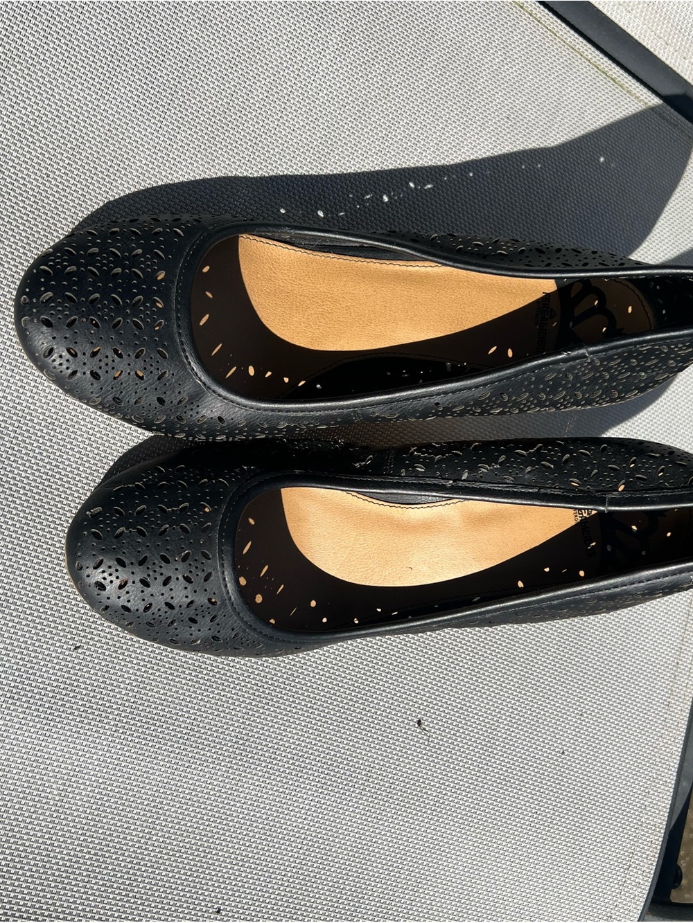 Fergalicious Black Laser-Cut Ballet Flats